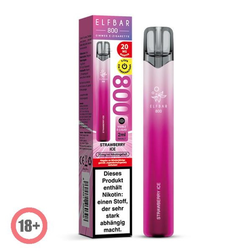 Elfbar 800 Einweg E-Zigarette - Strawberry Ice 20mg
