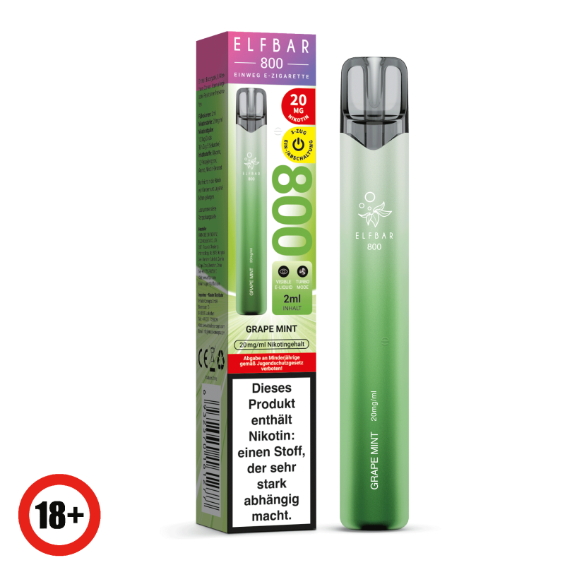 Elfbar 800 Einweg E-Zigarette - Grape Mint 20mg