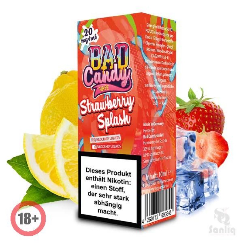 Bad Candy Strawberry Splash Nikotinsalz Liquid 10m...