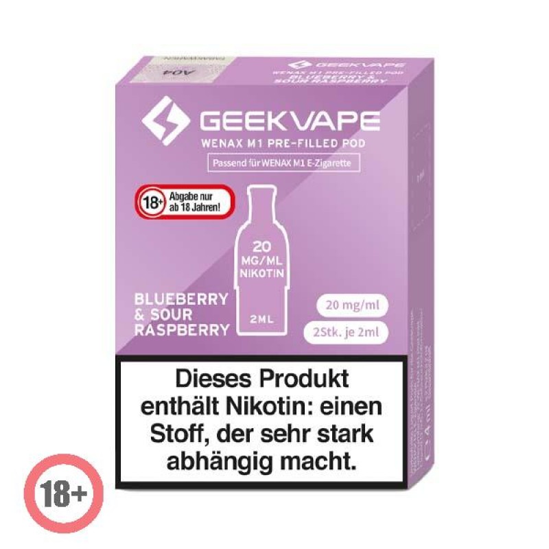 Geek Vape Wenax M1 Pod Blueberry & Sour Raspbe...