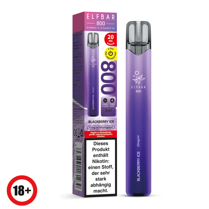 Elfbar 800 Einweg E-Zigarette - Blackberry Ice 20mg