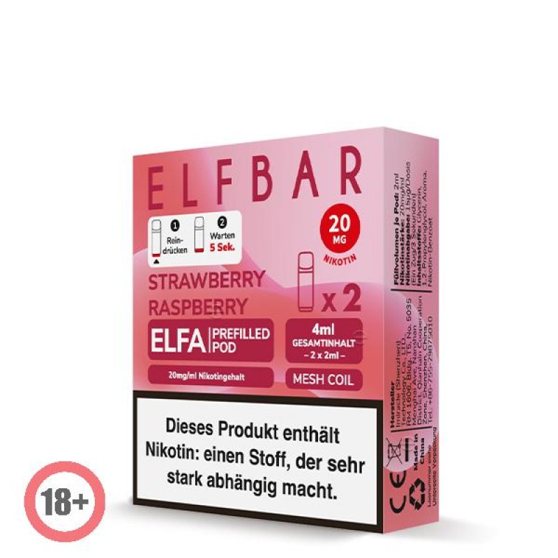Elfbar ELFA CP Prefilled Pod - Strawberry Raspberry 20mg