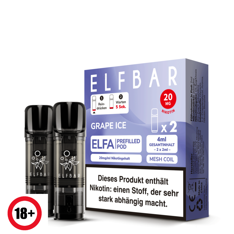 Elfbar ELFA CP Prefilled Pod - Grape Ice 20mg