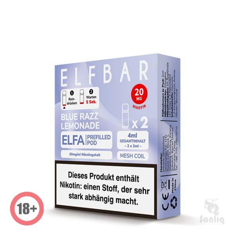 Elfbar ELFA CP Prefilled Pod - Blue Razz Lemonade ...