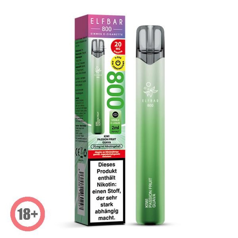 Elfbar 800 Einweg E-Zigarette - Kiwi Passion Fruit Guava 20mg