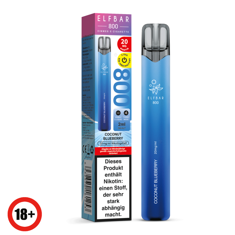 Elfbar 800 Einweg E-Zigarette - Coconut Blueberry 20mg