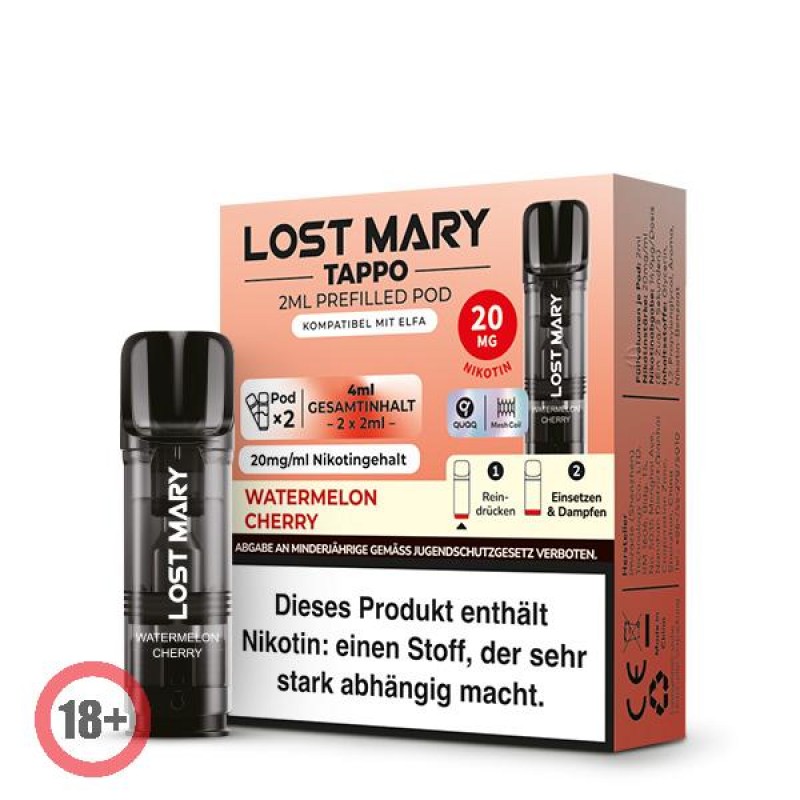 Lost Mary Tappo prefilled Pod - Watermelon Cherry 20mg