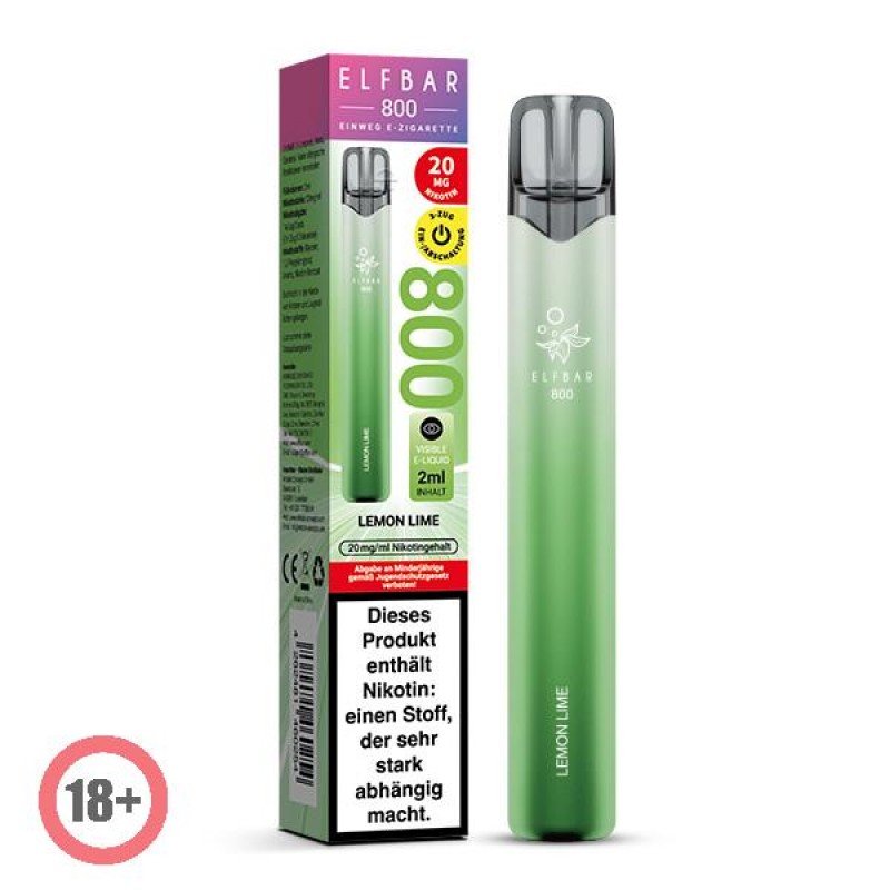 Elfbar 800 Einweg E-Zigarette - Lemon Lime 20mg