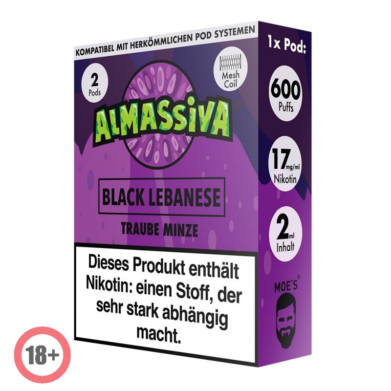 Almassiva prefilled Pod - Black Lebanese 17mg/ml