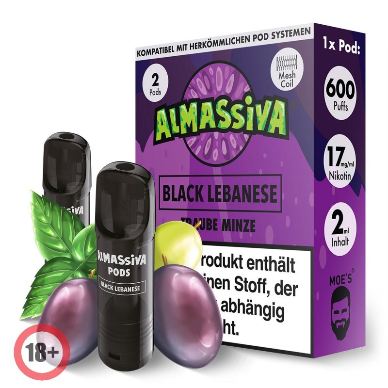 Almassiva prefilled Pod - Black Lebanese 17mg/ml