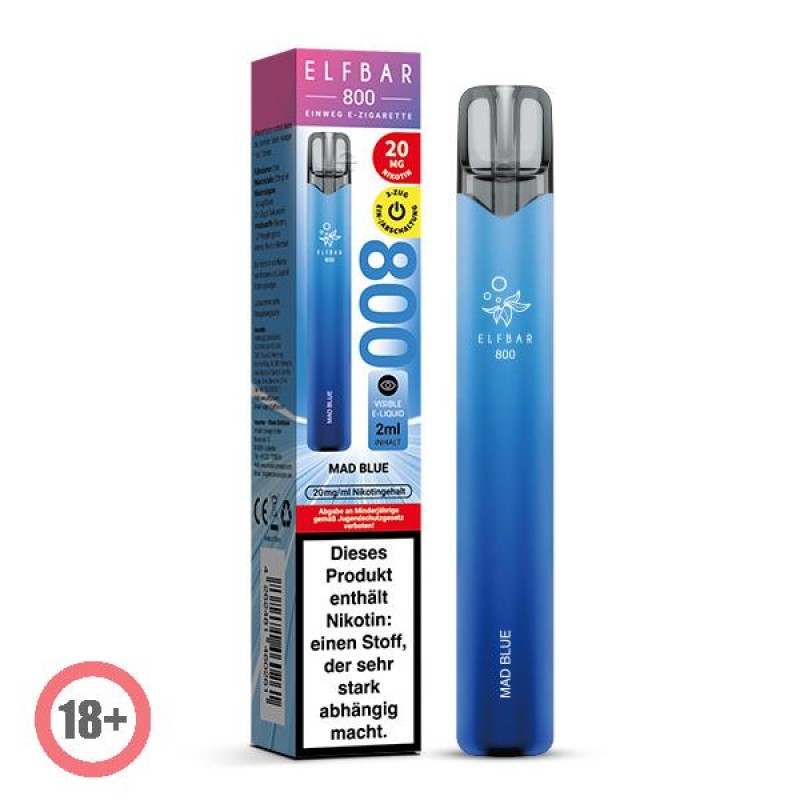 Elfbar 800 Einweg E-Zigarette - Mad Blue 20mg