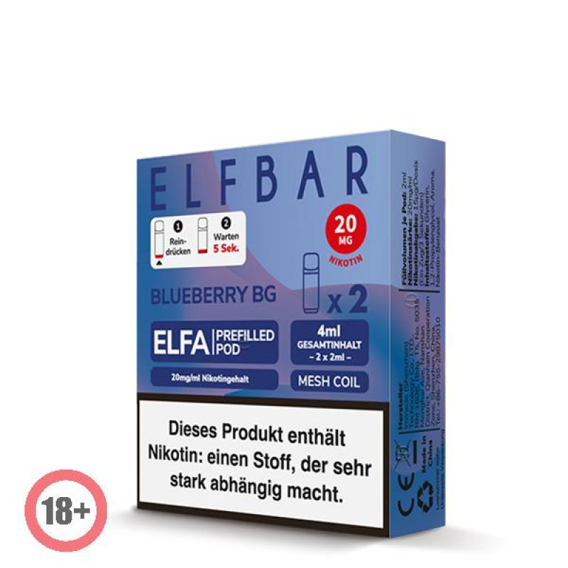 Elfbar ELFA CP Prefilled Pod - Blueberry BG 20mg