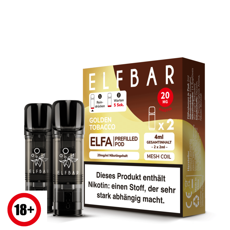 Elfbar ELFA CP Prefilled Pod - Golden Tobacco 20mg