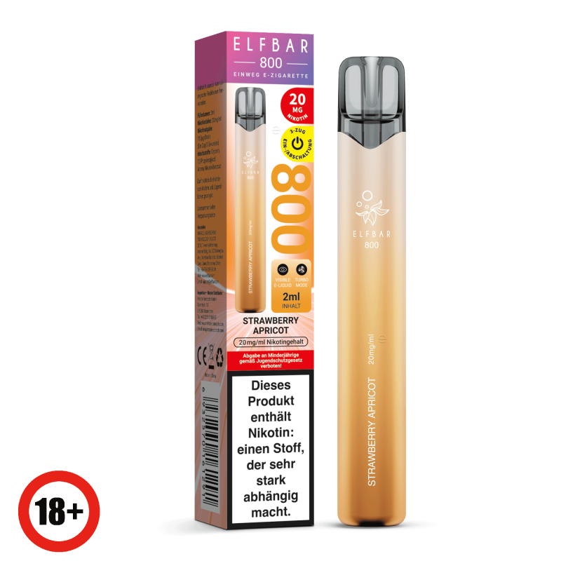Elfbar 800 Einweg E-Zigarette - Strawberry Apricot 20mg