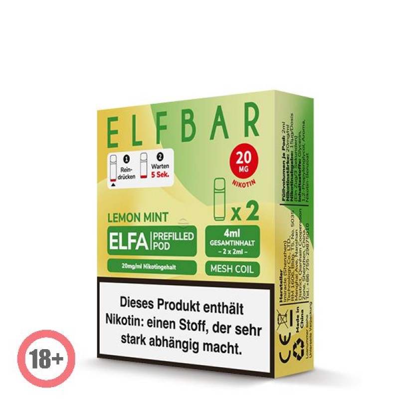 Elfbar ELFA CP Prefilled Pod - Lemon Mint 20mg