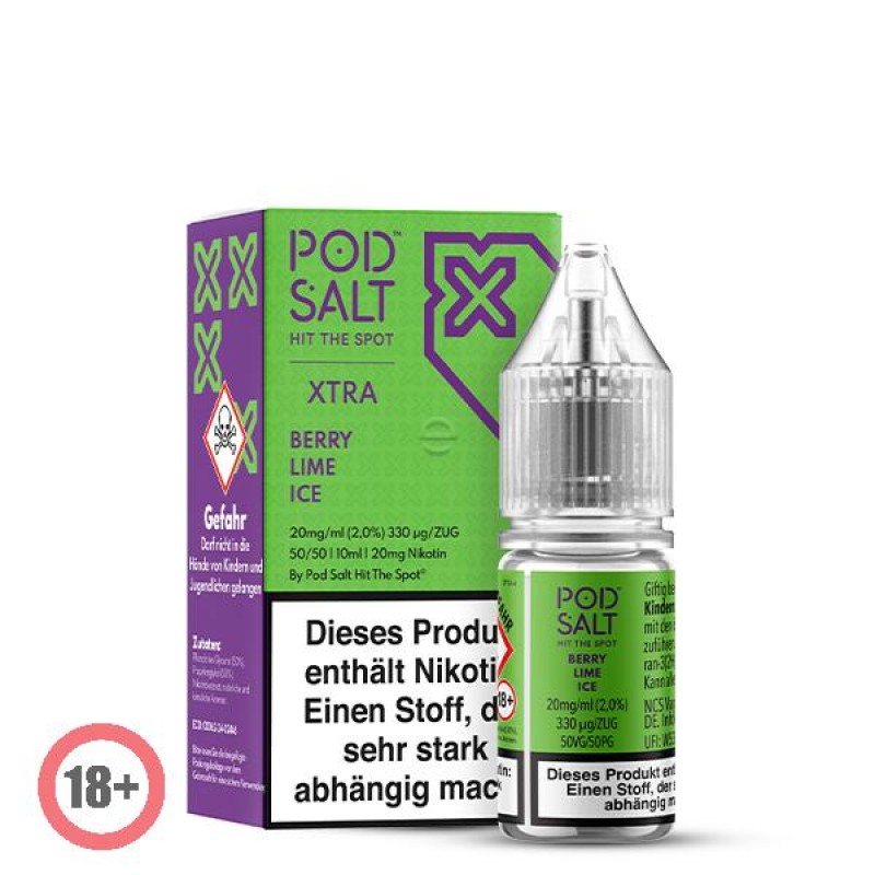 Pod Salt XTRA Berry Lime Ice Nikotinsalz Liquid 10ml 10mg