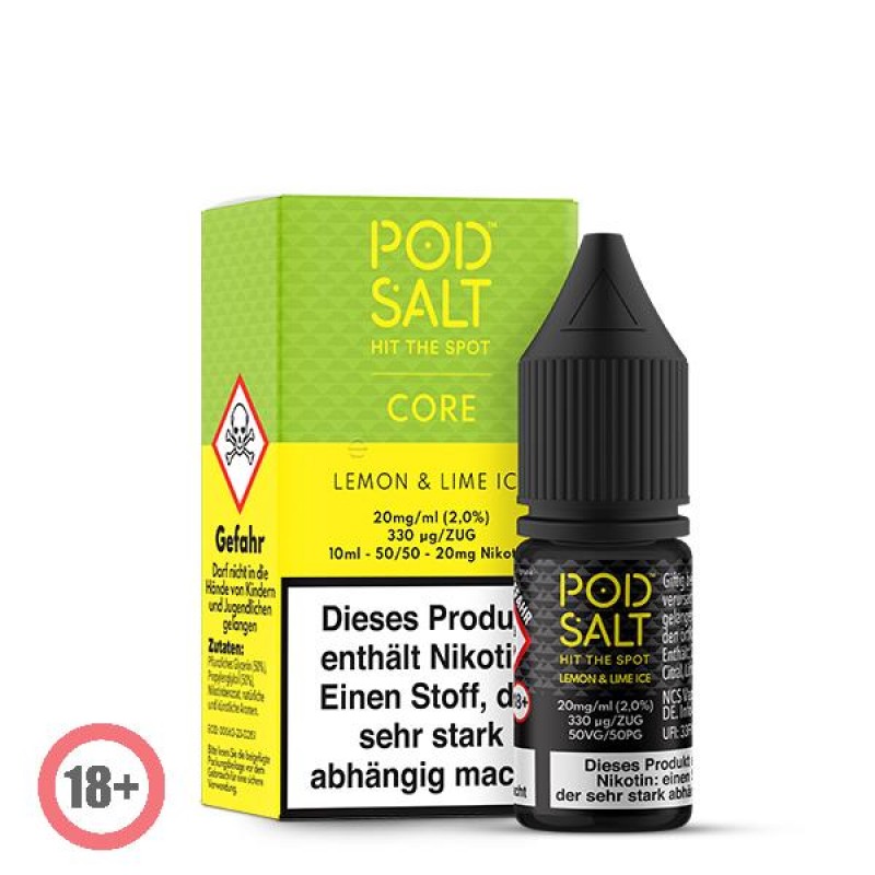 Pod Salt Lemon & Lime Ice Nikotinsalz Liquid 10ml 20mg