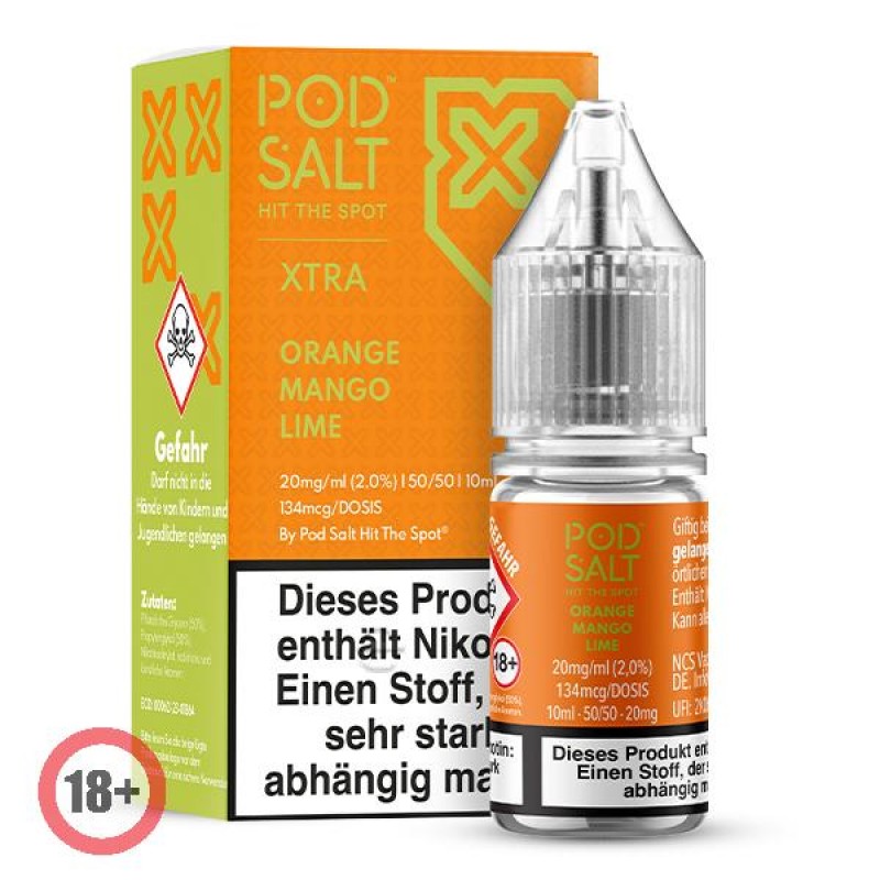 Pod Salt XTRA Orange Mango Lime Nikotinsalz Liquid 10ml 20mg