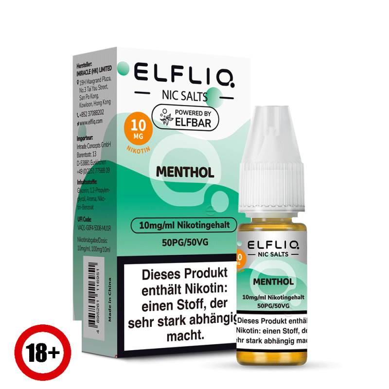 Elfbar Elfliq Menthol Nikotinsalz Liquid 10ml 10mg