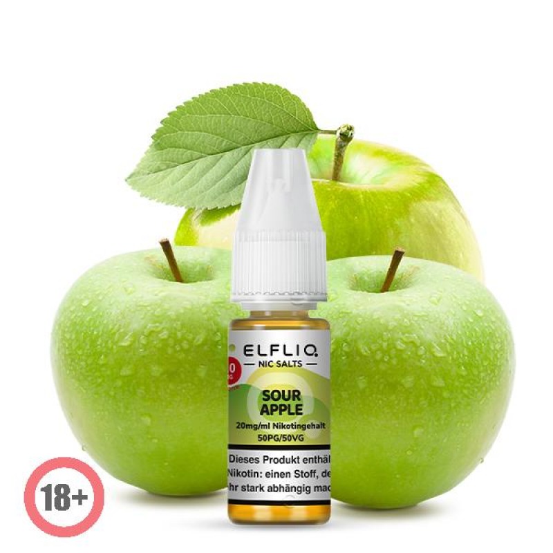 Elfbar Elfliq Sour Apple Nikotinsalz Liquid 10ml 1...