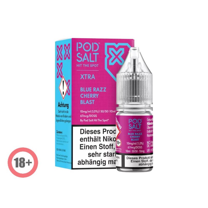 Pod Salt XTRA Blue Razz Cherry Blast Nikotinsalz Liquid 10ml 10mg
