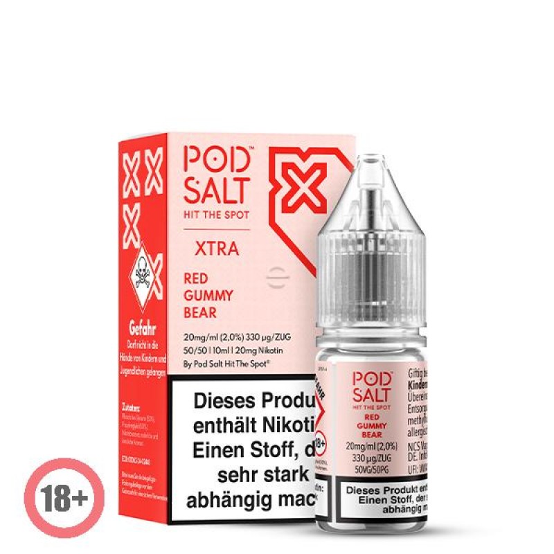 Pod Salt XTRA Red Gummy Bear Nikotinsalz Liquid 10ml 10mg