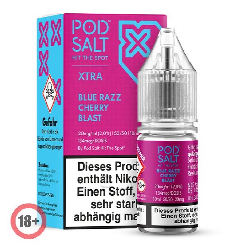 Pod Salt XTRA Blue Razz Cherry Blast Nikotinsalz Liquid 10ml 20mg