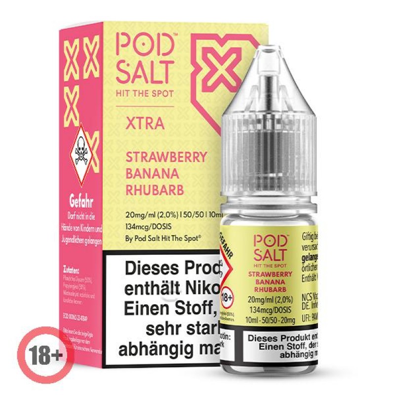 Pod Salt XTRA Strawberry Banana Rhubarb Nikotinsalz Liquid 10ml 20mg