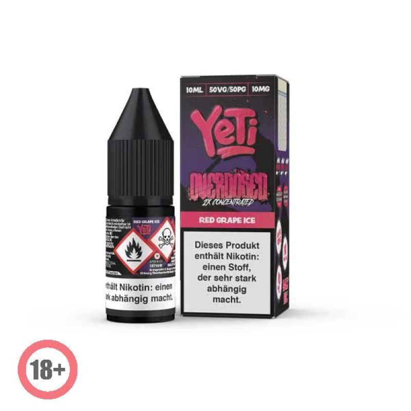 Yeti Overdosed Red Grape Ice Nikotinsalz Liquid 10...
