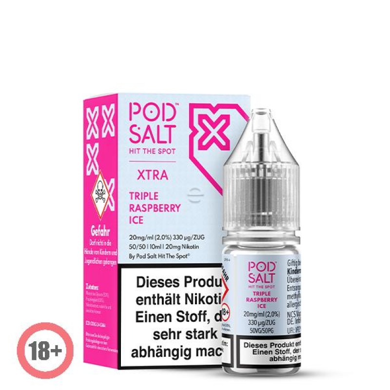 Pod Salt XTRA Triple Raspberry Ice Nikotinsalz Liquid 10ml 10mg