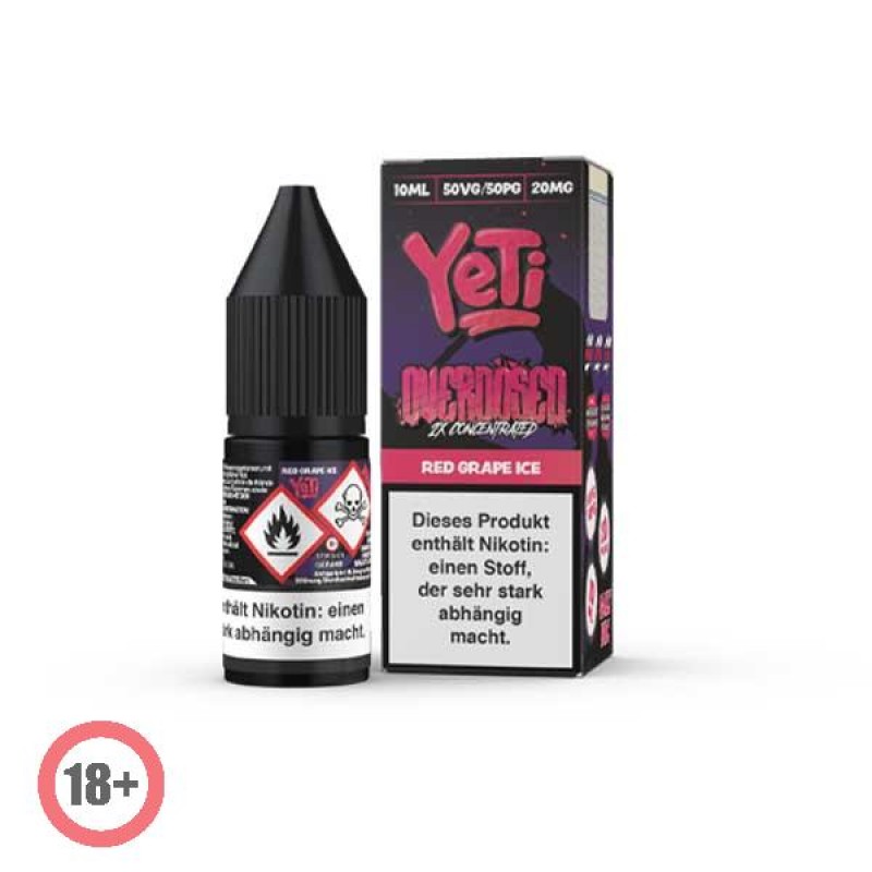 Yeti Overdosed Red Grape Ice Nikotinsalz Liquid 10...