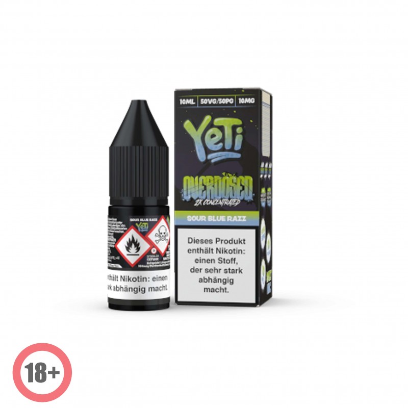 Yeti Overdosed Sour Blue Razz Nikotinsalz Liquid 1...