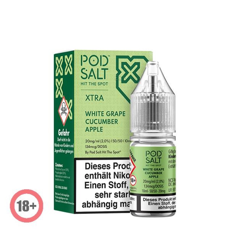 Pod Salt XTRA White Grape Cucumber Apple Nikotinsalz Liquid 10ml 10mg