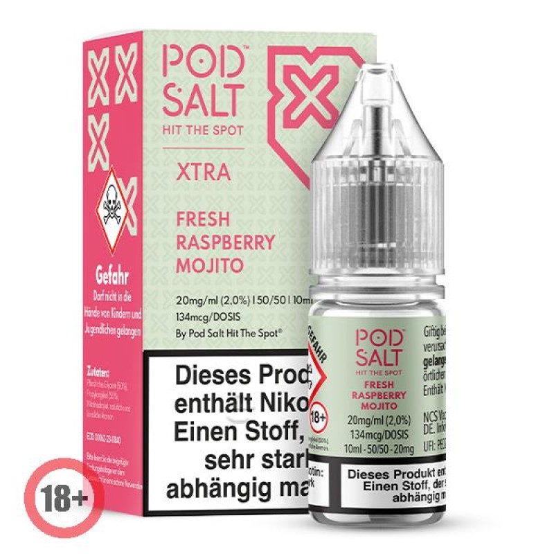Pod Salt XTRA Fresh Raspberry Mojito Nikotinsalz Liquid 10ml 20mg