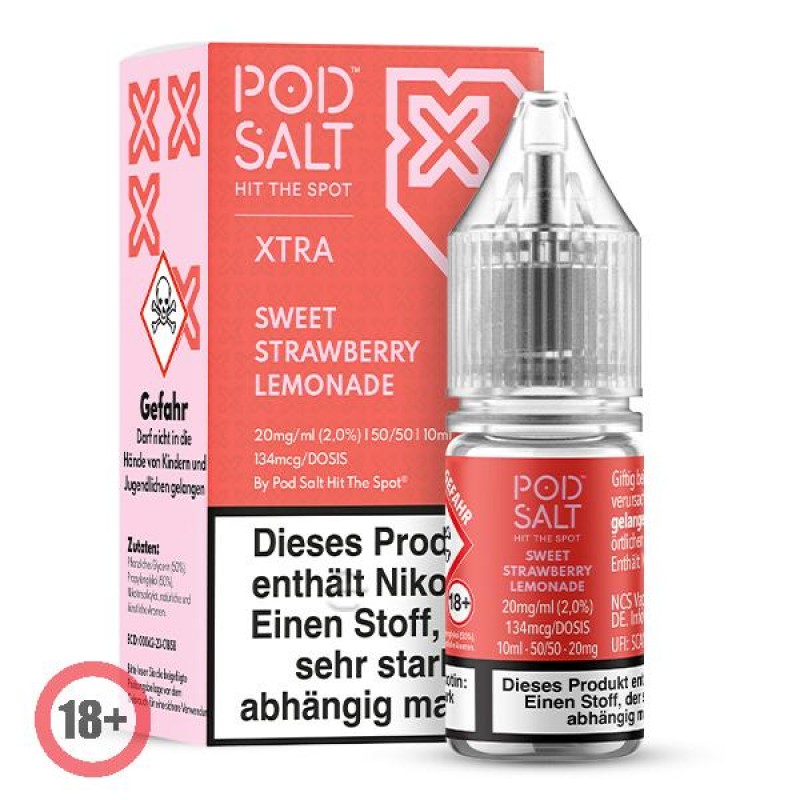 Pod Salt XTRA Sweet Strawberry Lemonade Nikotinsalz Liquid 10ml 20mg