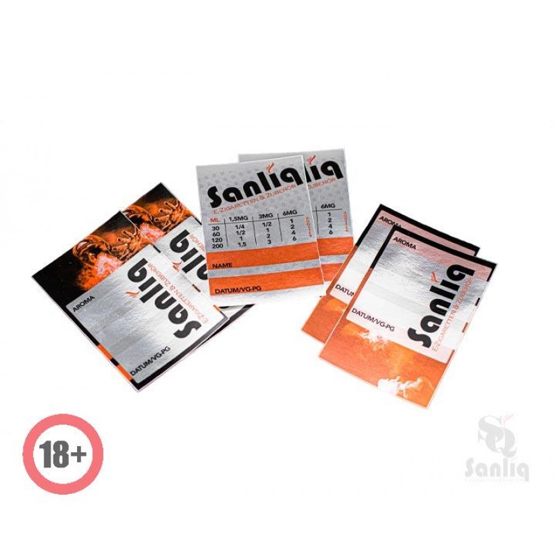 Sanliq Labels für Liquidflaschen